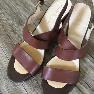 Franco Sarto leather brown sandals size 9.5 (run small like size 9)